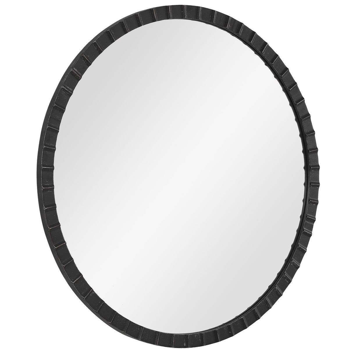 Dandridge - Round Industrial Mirror - Black