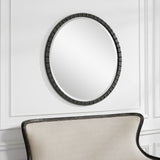 Dandridge - Round Industrial Mirror - Black