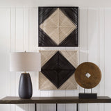 Seeing Double - Rope Wall Squares, Set Of 2 - Beige & Black