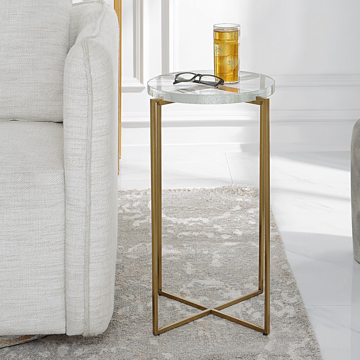 Star-crossed - Glass Accent Table - Gold