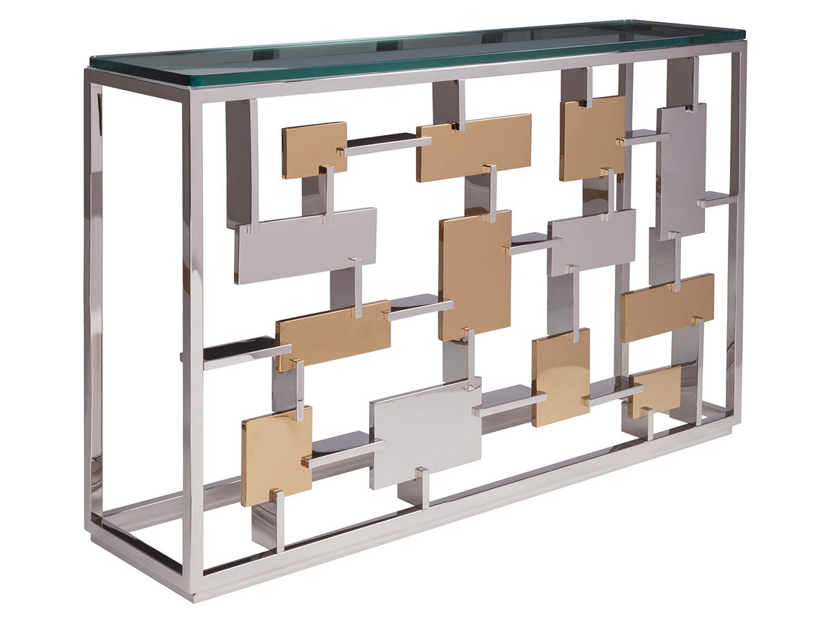 Signature Designs - Cityscape Console - Pearl Silver