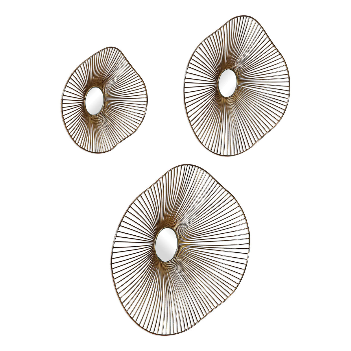 Avarie - Metal Wall Art Set Of 3 - Gold