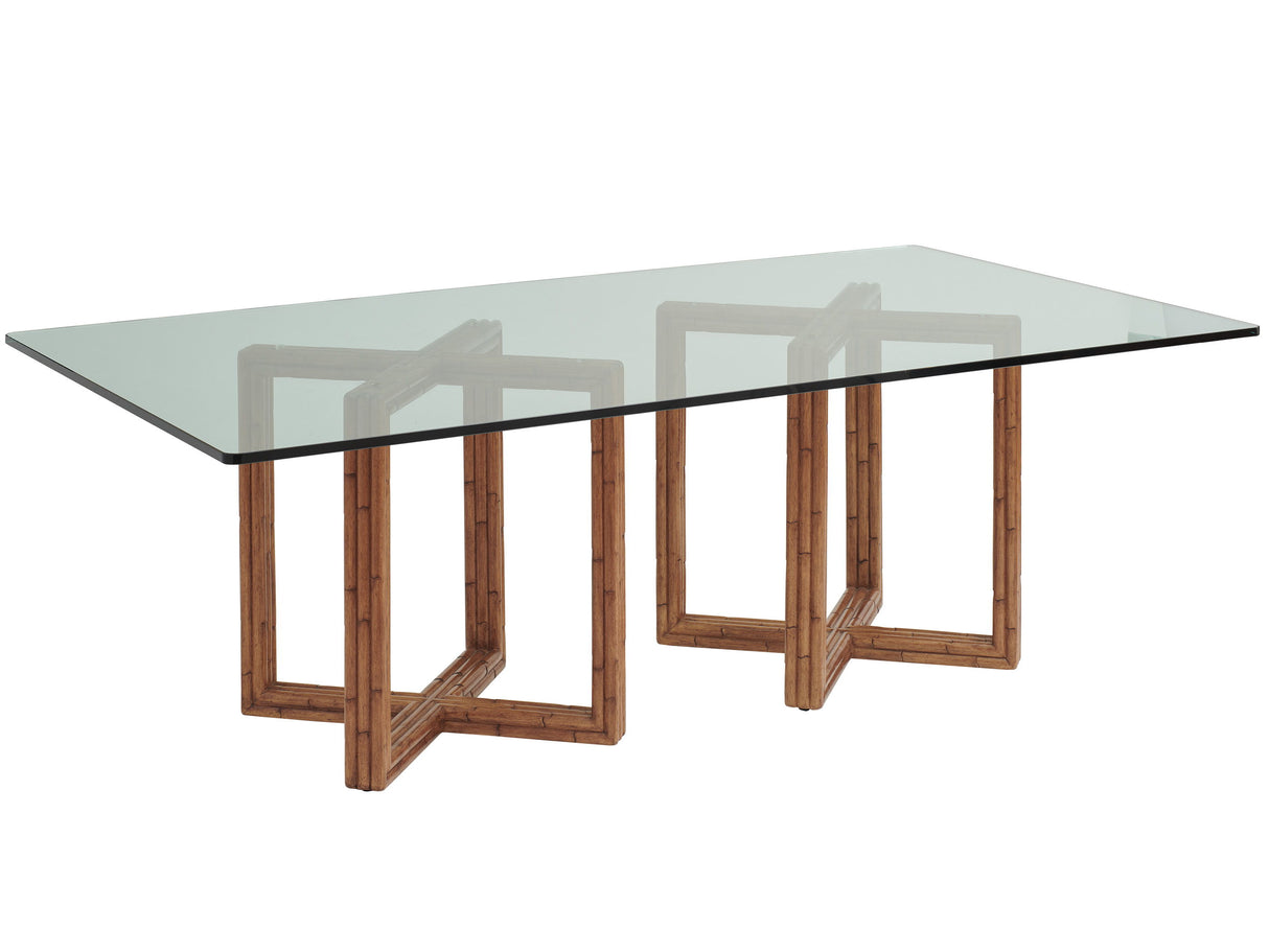 Palm Desert - Sheridan Rectangular Glass Top Dining Table - Pearl Silver