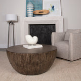 Lark - Round Wood Coffee Table - Brown, Dark