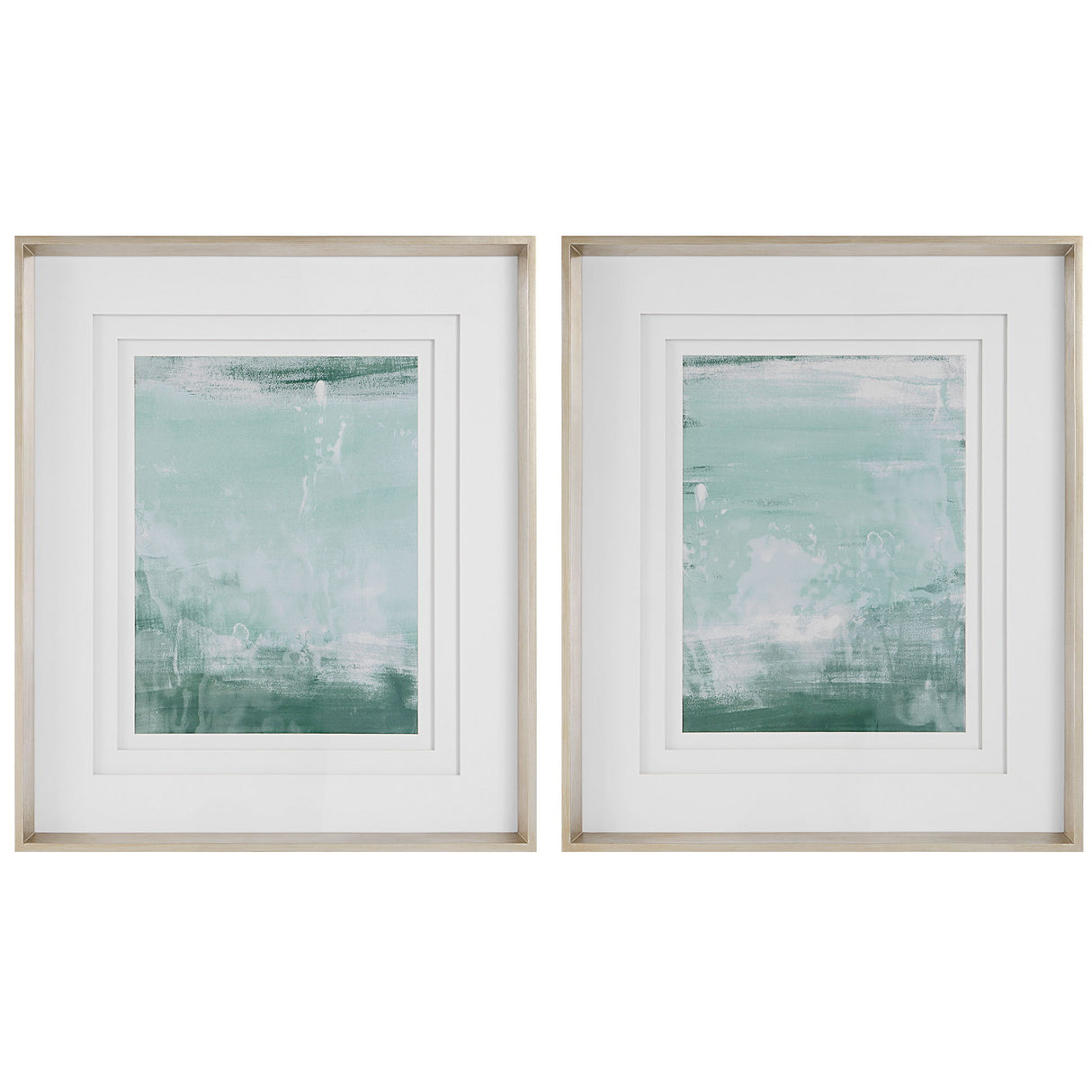 Coastal - Patina Modern Framed Prints, Set Of 2 - Green