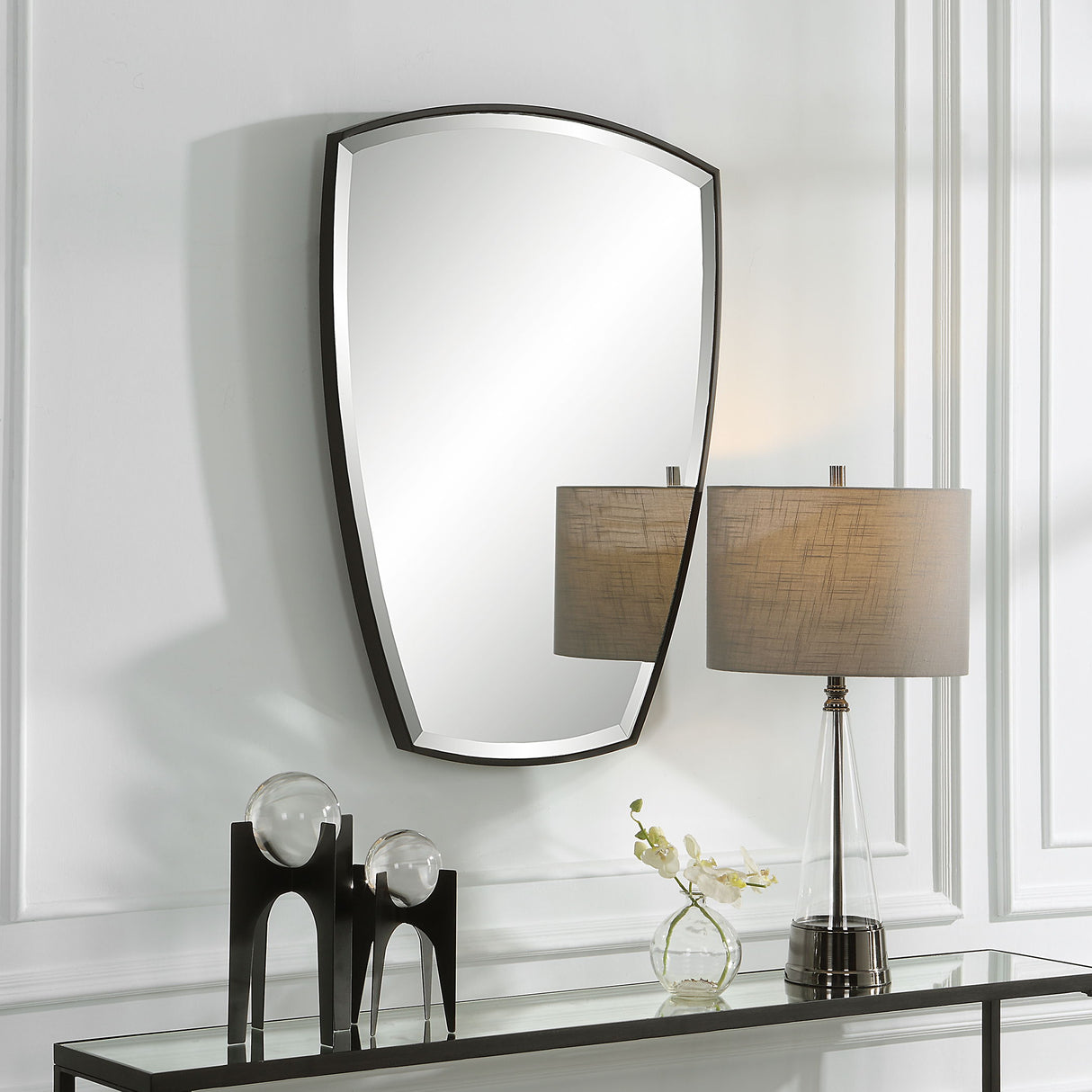 Crest - Curved Iron Mirror