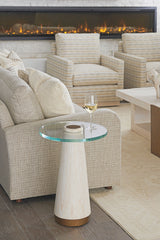 Carmel - Castlewood Glass Top Accent Table - Beige