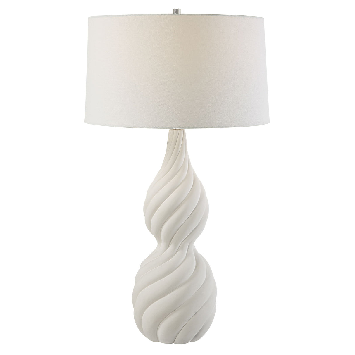 Twisted Swirl - Table Lamp - White