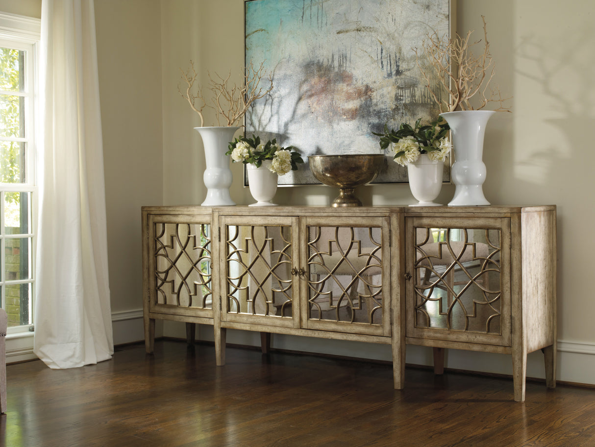 Sanctuary - Four-Door Mirrored Console Table