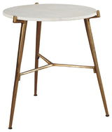 Chadton - White / Gold Finish - Accent Table