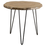 Runay - Wood Slab Side Table - Light Brown