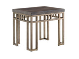 Cypress Point - Montera Travertine End Table - Dark Brown