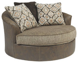 Abalone - Chocolate - Oversized Swivel Accent Chair