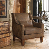 Clay - Leather Armchair - Brown, Dark